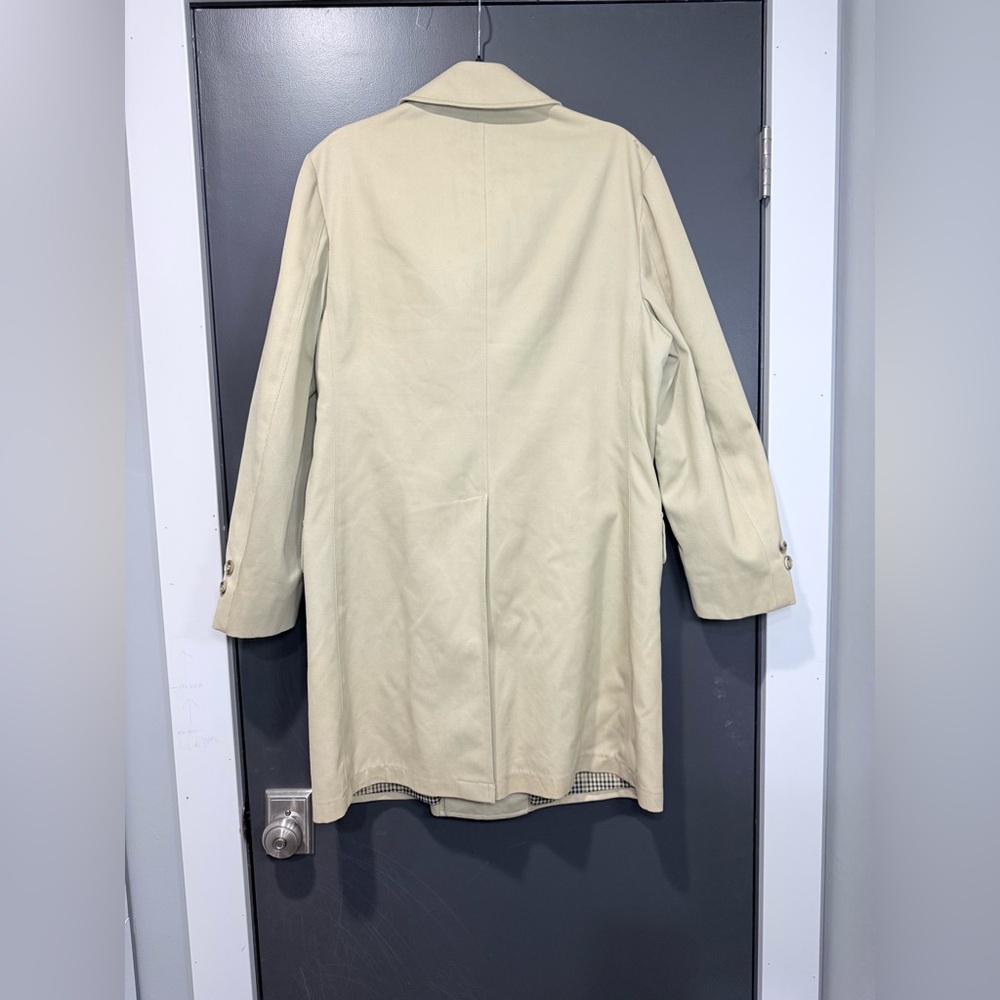 London Fog Tan Trench Coat with Checkered Interior - Picture 2 of 14
